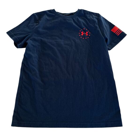 Under Armour Youth Medium Blue Flag Graphic Tee - Picture 1 of 4